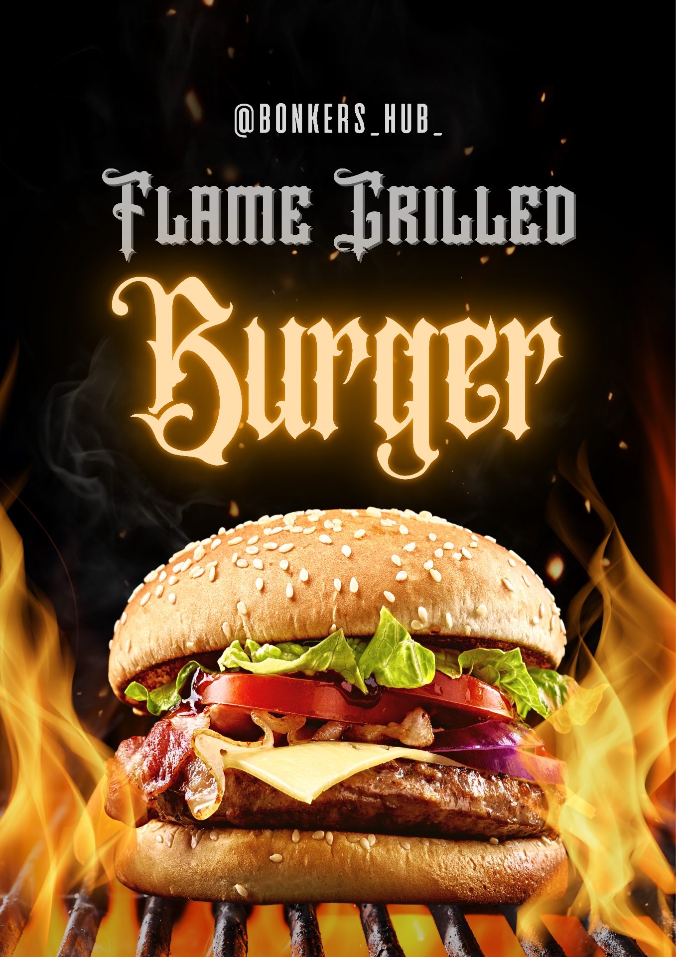 Bonkers Hub poster — Flame Grilled Burger