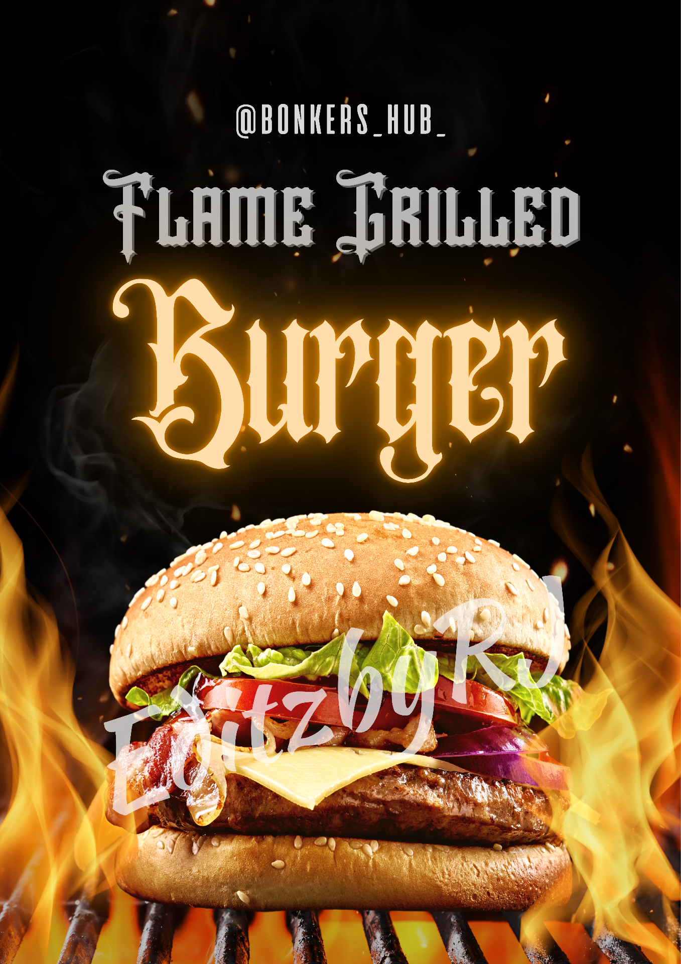 Flame Grilled Burger poster
