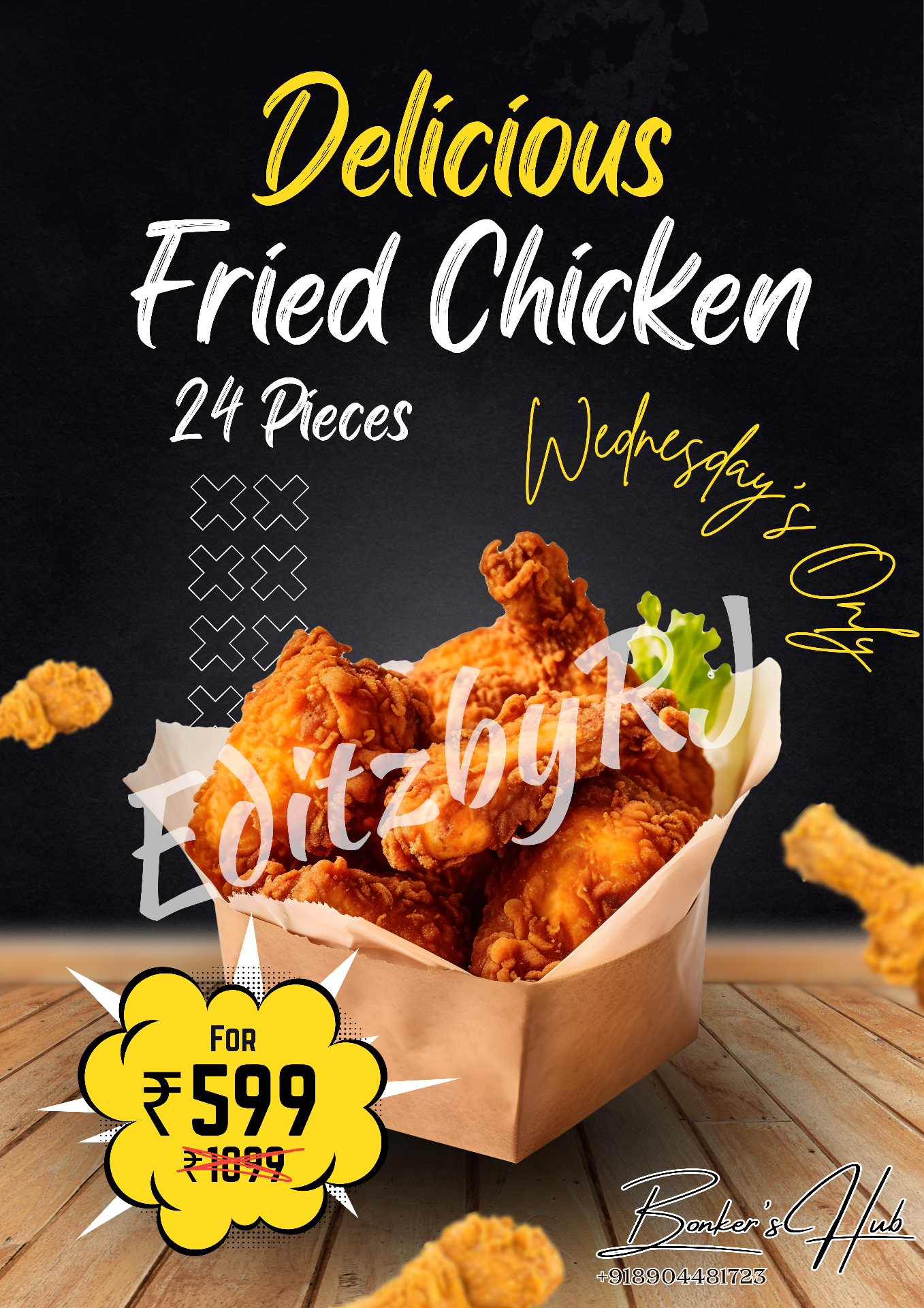 Delicious Fried Chicken 24 pieces poster
