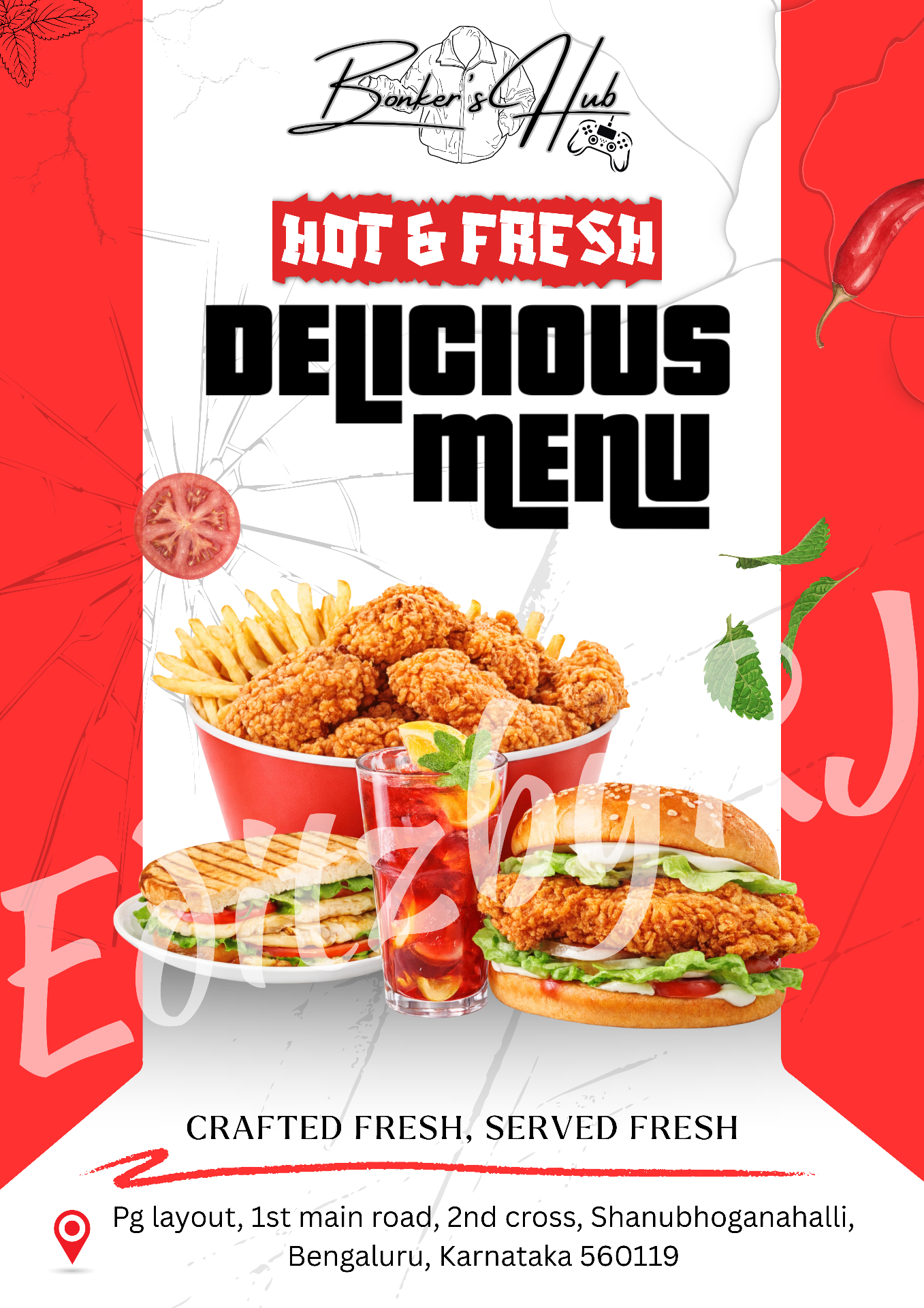 Hot & Fresh Delicious Menu poster